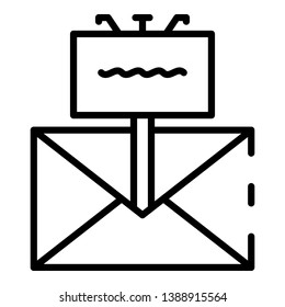 Promotional newsletter icon. Outline promotional newsletter vector icon for web design isolated on white background