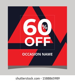Promotional Post design template vector graphic 