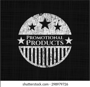 Promotional Products chalkboard emblem on black board