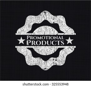 Promotional Products written on a blackboard