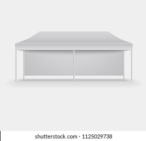 Promotional realistic outdoor event trade pop-up tent mobile marquee. Display tent mockup. Mockup template for branding and product designs. Easy to use for advertising branding and marketing.