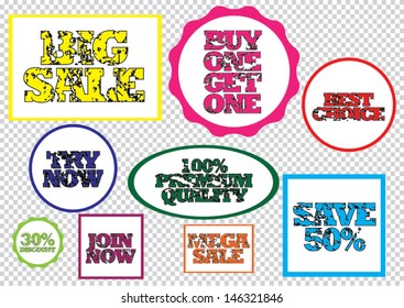  promotional sale labels set