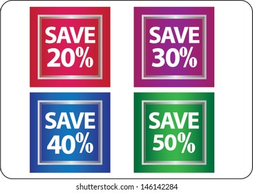  promotional sale labels set. vector illustration
