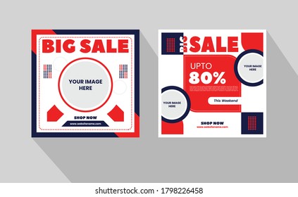 Promotional sales discount banner template, Social media banner template vector