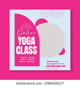 Promotional Social media posts, ads, banner template for yoga meditation or wellness advertisement design