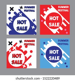 Promotional square web banner for social media.Multipurpose social media kit booster. Social media pack template for discount and special offer.Elegant sale and discount promo. - Vector.