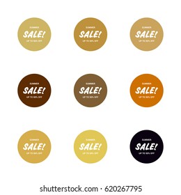 Promotional summer sale banner templates. Vector illustrations for website and mobile website banners, posters, email and newsletter designs, ads, promotional material.