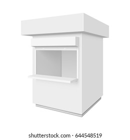 Promotional or trade outdoor kiosk. Illustration isolated on white background. Graphic concept for your design