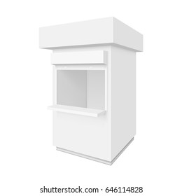 Promotional or trade outdoor kiosk. Illustration isolated on white background. Graphic concept for your design