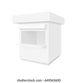 Promotional or trade outdoor kiosk. Illustration isolated on white background. Graphic concept for your design
