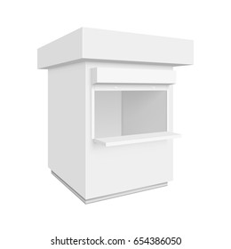 Promotional or trade outdoor kiosk. Illustration isolated on white background. Graphic concept for your design.