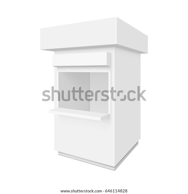 Promotional or trade\
outdoor kiosk. Illustration isolated on white background. Graphic\
concept for your\
design