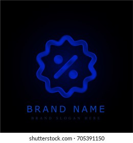Promotions blue chromium metallic logo