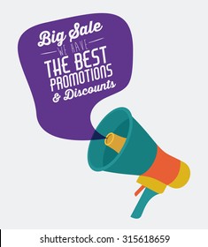 Promotions and discounts  message digital design, vector illustration eps 10