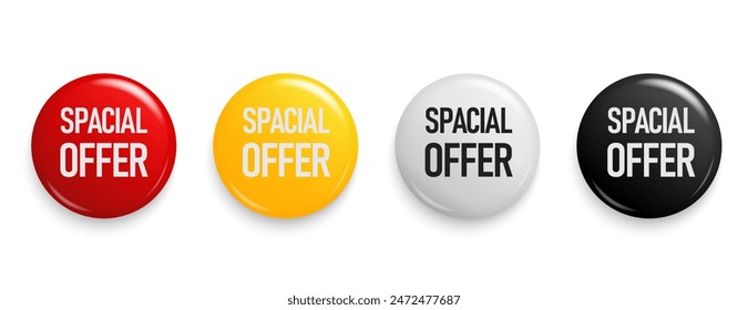 Promotions special offer colorful round speech bubble. discount promo sticker set. Text on label, for advertising, banners, template and decorate. Vector illustration isolated on white background.	