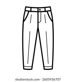 Prompt: "A detailed vector-style line art illustration of a classic trouser pant. The design should feature clean,