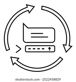 Ícone De Adaptação De Prompt. Representando a flexibilidade de entrada. Ajuste de Prompt do AI. Adaptabilidade do sistema. Gerenciamento dinâmico de entradas. Ícone Vetor Editable.