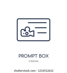 Prompt box icon. Prompt box linear symbol design from Cinema collection. Simple outline element vector illustration on white background.