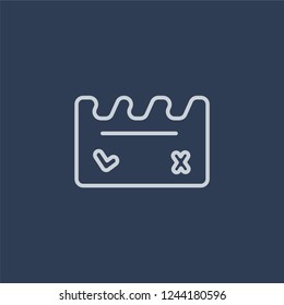 Prompt box icon. Trendy flat vector line Prompt box icon on dark blue background from Cinema collection. 