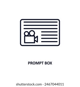 prompt box outline icon.  Thin line icon from cinema collection. Editable vector isolated on white background