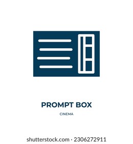 prompt box vector icon. prompt box, box, prompt filled icons from flat cinema concept. Isolated black glyph icon, vector illustration symbol element for web design and mobile apps