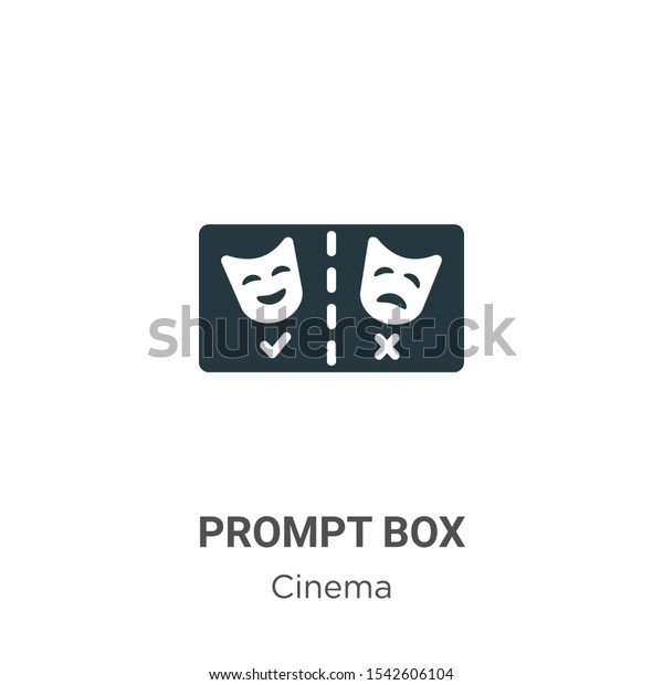 Prompt box vector icon on white\
background. Flat vector prompt box icon symbol sign from modern\
cinema collection for mobile concept and web apps\
design.