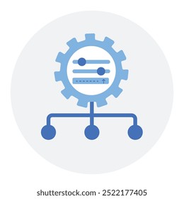 Solicitar Design do Ícone de Categorização. Representando comandos do AI. Agrupamento de Prompts. Organização da Tarefa. Categorias de Fluxo de Trabalho. Ícone de vetor.