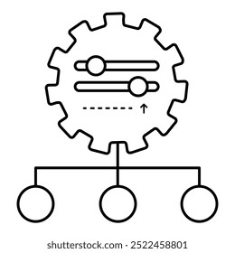 Prompt Categorization Icon. Representing AI Categorization. Input Classification. Prompt Sorting. Data Grouping. Vector Editable icon.