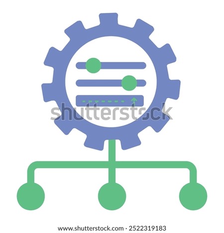 Prompt Categorization Icon. Representing AI Categorization. Input Classification. Prompt Sorting. Data Grouping. Vector Editable icon.