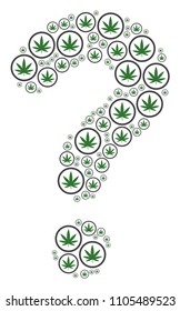 Prompt composition constructed from cannabis icons. Vector cannabis icons are united into query combination.