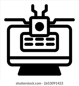 Concepto de Instrucción Negro Icon Ilustración vectorial
