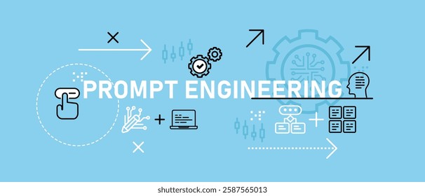Prompt engineering conceptual big data development big data deep learning smart machine programming generate prompting bot AI artificial intelligence assistance software icon design concept