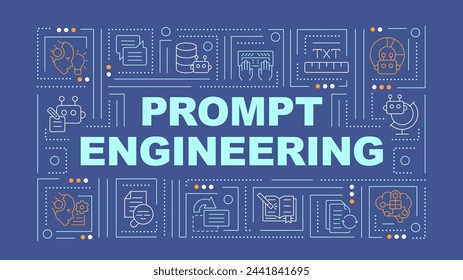 Concepto de palabra azul oscuro de ingeniería rápida. Instrucciones para el modelo de aire. Banner de tipografía. Diseño plano. Ilustración vectorial con texto de título, iconos de línea editables. Listo para usar. Fuente Arial Black utilizada