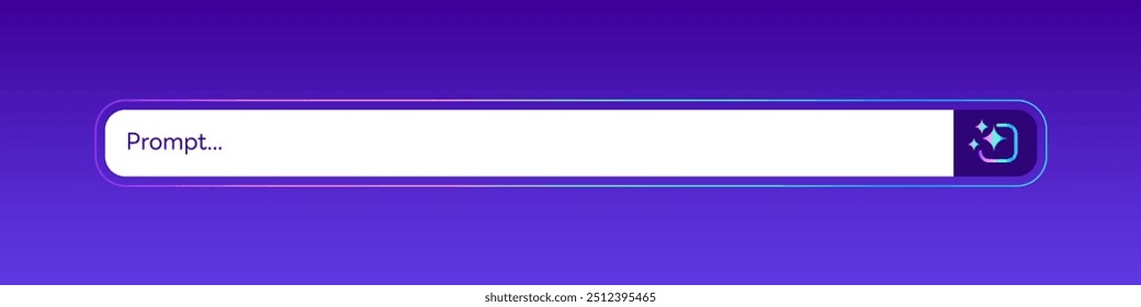 Prompt Generate AI Bar, Artificial Intelligence colorful Gradient icon with copy space ,Generate and Magic star icon AI. for website or application image generator