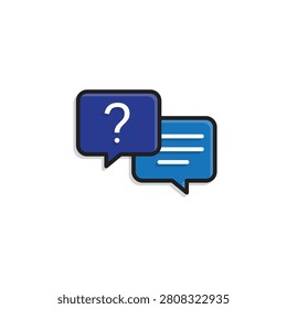 Prompt icon. Artificial intelligence. Q and A prompt for gathering information. Intelligence, learning, future. Isometric design style.