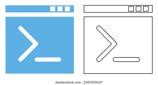 prompt icon vector with a modern and tech inspired design. Perfect for AI, chatbots, automation, commands, user input, and digital interaction