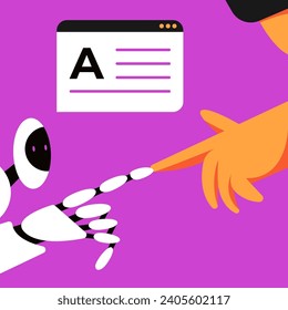 Prompt-engineering. Artificial intelligence  development.  AI command to create a text or an image. Flat vector illustration