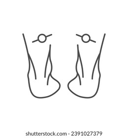 Pronated foot line outline icon
