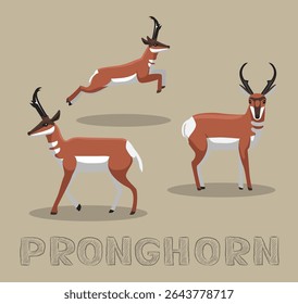 Ilustração do vetor de desenhos animados Pronghorn Antelope