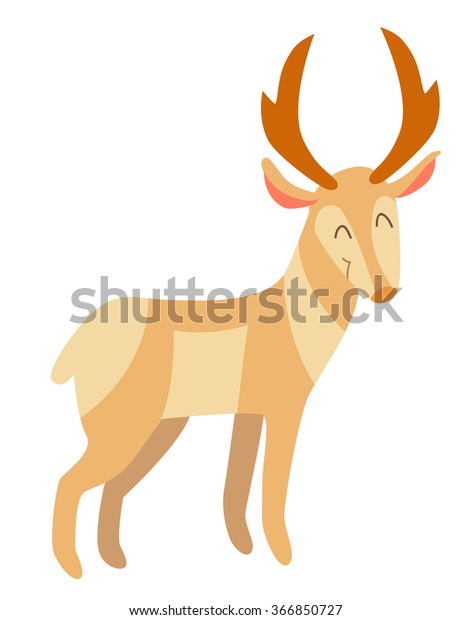 Pronghorn Antelope Flat Cartoon Vector Illustration Stock Vector ...