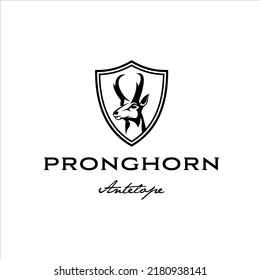 The pronghorn antelope head with classic style design