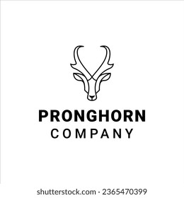 Pronghorn antelope logo with simple line style design