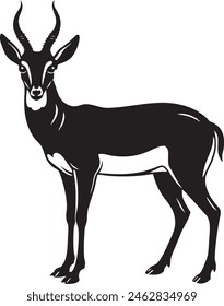 pronghorn Black And White illustration