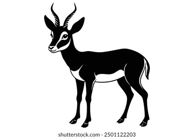 Pronghorn on White Background - Vector Animal Illustration