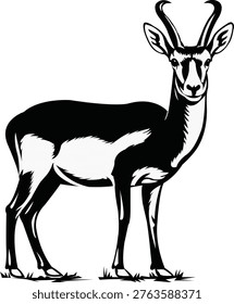 Pronghorn Vector Art Design Logo