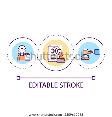 Pronounce sentence loop concept icon. Verdict of guilty. Punishment for criminal activity abstract idea thin line illustration. Isolated outline drawing. Editable stroke. Arial font used