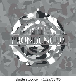Pronounced on grey camouflaged pattern 