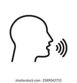 Pronunciation icon Thin line flat illustration
