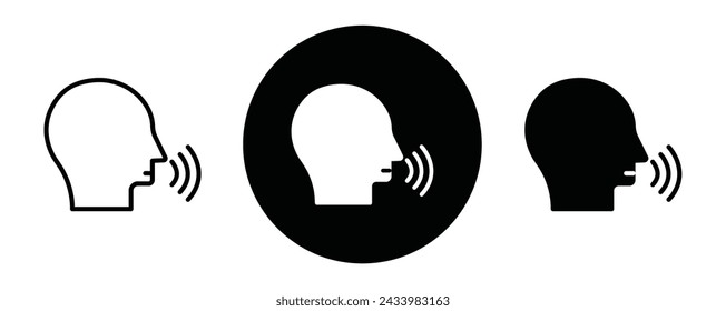 Pronunciation outline icon collection or set. Pronunciation Thin vector line art