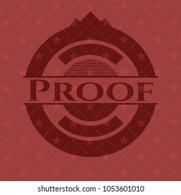 Proof badge with red background